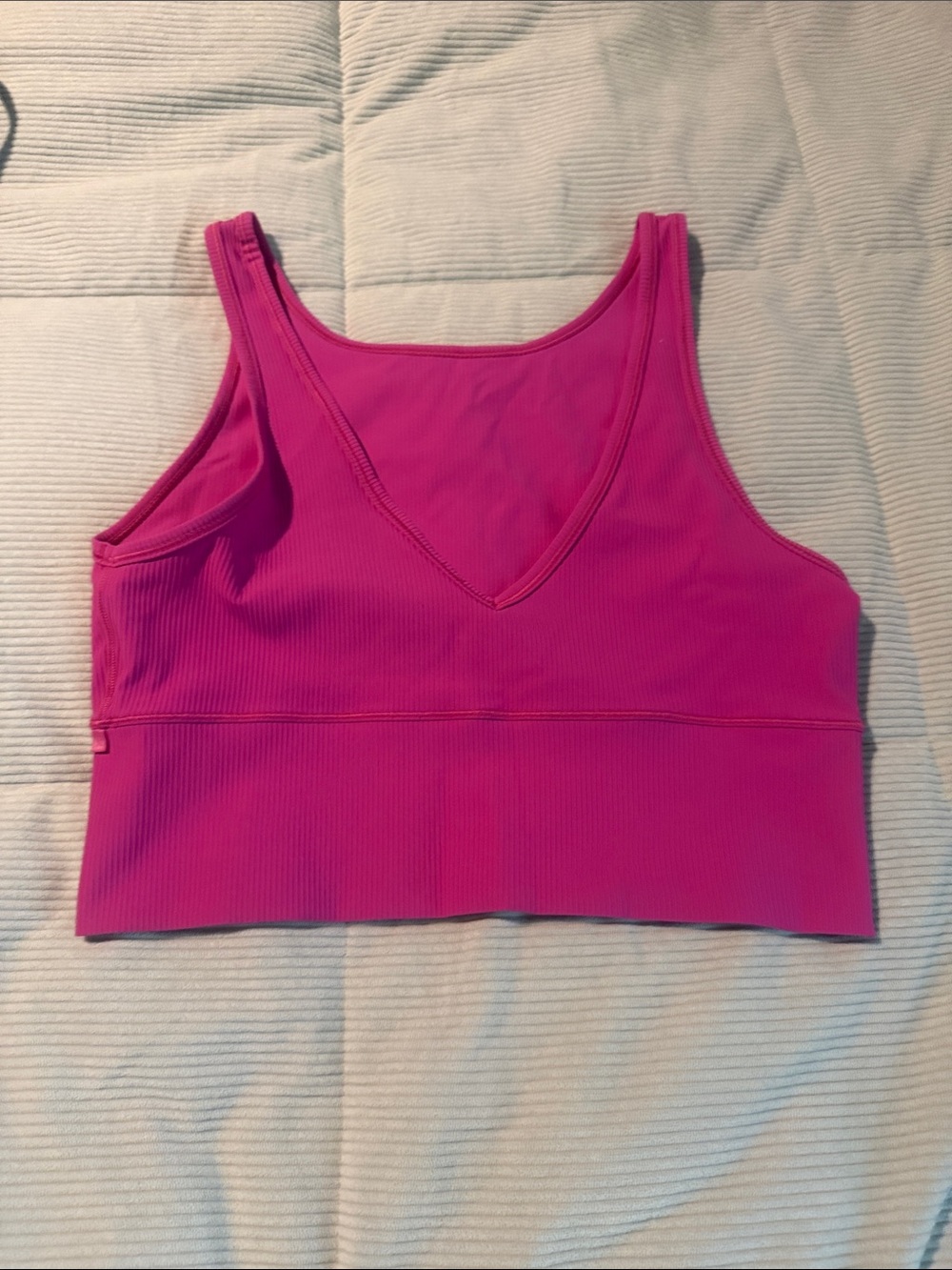 Women's Ribbed V-Neck Crop Bralette - Hot Pink-Lululemon